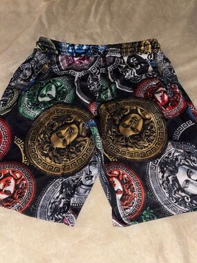 Versace Collection Multicolor Medallion Print Shorts